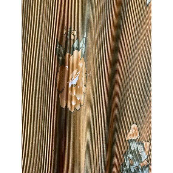 Tomorrow U.S.A. Yellow/ Gold Pleated Floral Silky Y2K Boho Pant Set XXL - Picture 4 of 16